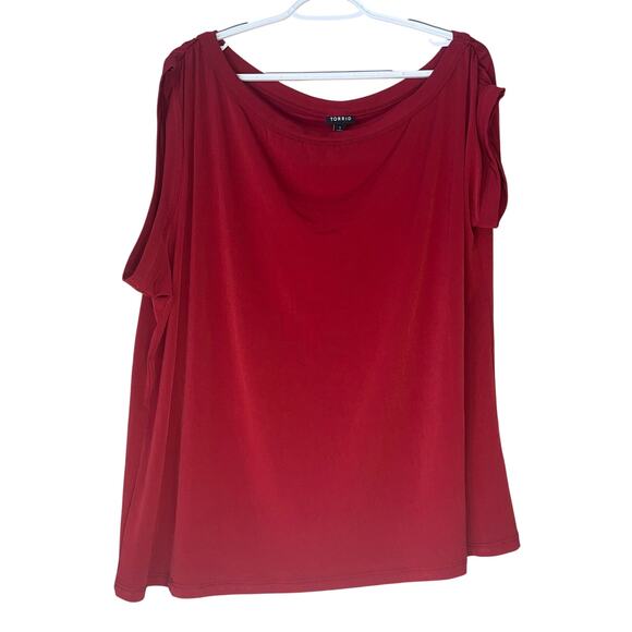 Torrid Short Sleeve / Tank Combo Red Blouse Size 1 - Picture 1 of 11